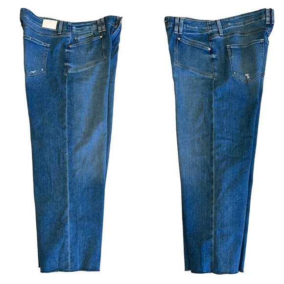 Paige Anessa Sunnie Distressed High Rise Wide Leg Crop Jeans 32 NWT New - Picture 10 of 16